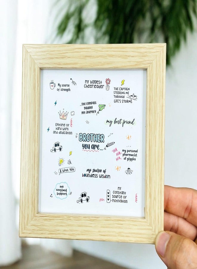 SINCE 7 STORE Rakhi Gift Hamper for Brother - Includes 3 Products: Heartfelt Messages Tabletop Frame, Greeting Card and Note for Sister - Perfect Rakhi Raksha Bandhan Gift from Sister in a Beautiful Box - Image 1